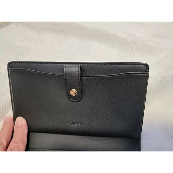 Coach Phone Wallet Wristlet with Disco Star Print Black Pink - Picture 6 of 9